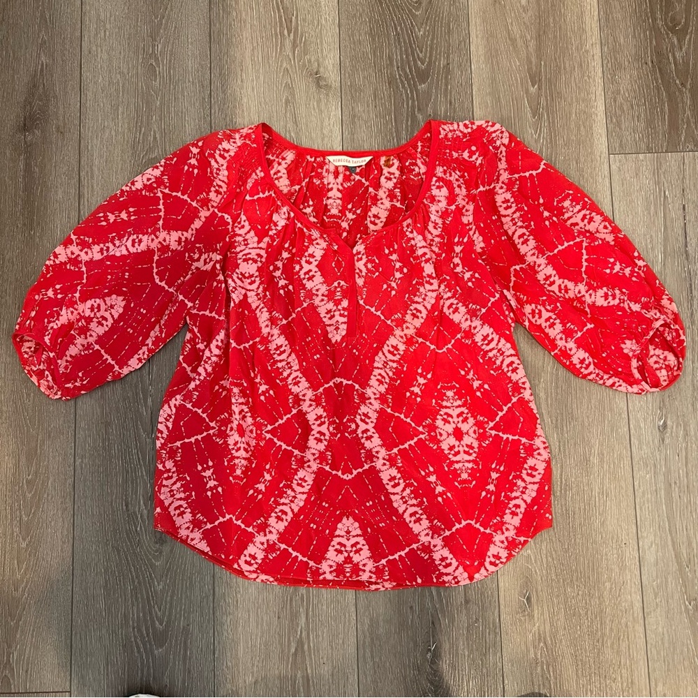 Rebecca Taylor Red Silk Blouse